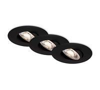 Set 3 Faretti Incasso Kulana Plastica Nero Opaco Led Integrato 4,9W 3000K