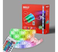 Briloner Leuchten - Striscia LED 5m per esterni, striscia LED dimmerabile, RGB, IP44 resistente agli spruzzi, striscia LED 150xRGB-LED/0,16W, 2035-150, bianco