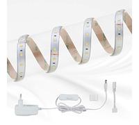 Briloner Leuchten - Striscia LED, striscia LED 1m, autoadesiva, accorciabile, con interruttore a cavo, 14,4 Watt, 1.100 lumen, 4.000 Kelvin, color argento, 1.000mm (L)