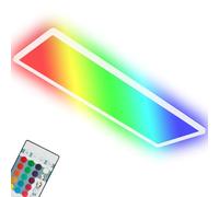 BRILONER Leuchten - Ultra Flat Ceiling Light RGBW, LED Ceiling Light with Backlight, Neutral White, LED Panel, Colour Changing, Dimmable, Remote Control, White