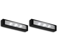Briloner - Luce LED a pressione, luce sottopensile, luce per armadi, autoadesiva, nero (Confezione da 2)