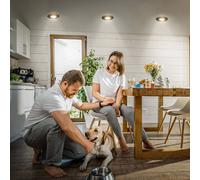 Briloner Luci da incasso Klira a LED, nero, Ø 9 cm, IP44, dimmerabile, 3 unità Briloner