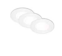 Set 3 Faretti Incasso Moderno Flat In Plastica Bianco Led Integrato 3W 4000K