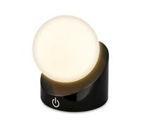 BRILONER - Mini lampada da tavolo a LED senza fili IP54 con touch, lampada comodino, dimmerabile a passi, batteria ricaricabile e sorgente luminosa intercambiabile, lampada da esterno, 10x8x9 cm, nero