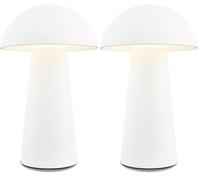 Briloner - Mini lampada da tavolo a LED wireless con touch, dimmerabile a gradini, IP44, lampada da comodino, lampada da lettura, lampada a batteria, lampada da esterno, 12x19,5 cm (PxA), bianco