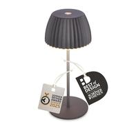 Briloner - Mini lampada da tavolo LED senza fili IP44 con bordo luminoso, touch dimmer, lampada da comodino ricaricabile, vincitore del German Design Award 2025, 8,5x20 cm, antracite