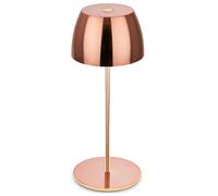 Briloner - Mini lampada da tavolo LED senza fili IP44 con touch, dimmerabile, batteria ricaricabile e sorgente luminosa intercambiabile, 8x20 cm (DxH), oro rosa lucido