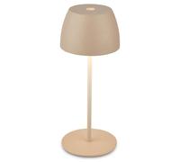 Briloner - Mini lampada da tavolo senza fili, IP44, touch, lampada da comodino, lampada scrivania, lampada LED, lampada LED ricaricabile, lampada da lettura, lampada touch, 8x20 cm (DxH), beige