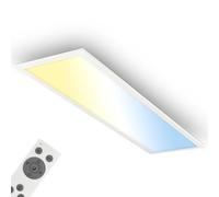 BRILONER - Pannello LED con telecomando, dimmerabile, CCT, IP44 resistente agli spruzzi, pannello soffitto, pannelli LED, pannelli soffitto, pannelli luminosi, luce panello, 100x25x6 cm, bianco