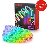 Briloner - Set di estensione per strisce LED Pimp your Panel, colori di luce RGB, telecomando, striscia LED, striscia LED, decorazione di ambienti, striscia luminosa, 2,6 m, bianco