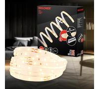 BRILONER - Pimp your Stripe Starter Set Striscia LED da 2 m bianco caldo, interruttore a cavo, cavo da 3 m, accorciabile, autoadesiva, led striscia, led tv retroilluminazione, led gaming, strisce led