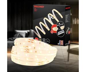 BRILONER - Pimp your Stripe Starter Set Striscia LED da 2 m bianco caldo, interruttore a cavo, cavo da 3 m, accorciabile, autoadesiva, led striscia, led tv retroilluminazione, led gaming, strisce led