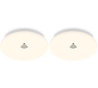 Briloner - Plafoniera a LED con sensore di movimento, luce bianca calda, plafoniera a LED, lampada da cucina, camera dei bambini, 270 x 60 mm (DxH) bianco (Confezione da 2)