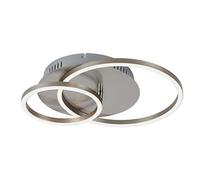 BRILONER - Plafoniera a LED, lampada da soffitto dimmerabile, in unzione memoria, 1 modulo LED ruotabile, 30Watt, 2.400Lumen, 3.000kelvin, opaco-nickel, 390x300x80mm (LxPxH), Nichel Opaco