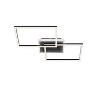 Briloner - Plafoniera a LED, lampada da soffitto dimmerabile, incl. telecomando, in ontrollo temperatura colore, in unzione luce notturna e timer, 40 W, nero, 500x388x80mm (LxWxH)