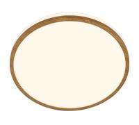 Briloner Plafoniera LED Acorus, Ø 28 cm, bianco/colore legno, IP44 Briloner