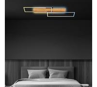 Briloner Plafoniera Cornice LED, 110x25 cm, legno, telecomando Briloner