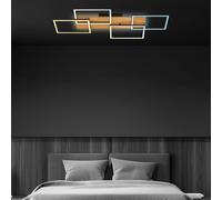 Briloner Plafoniera Cornice LED, 95x41 cm, legno, telecomando Briloner