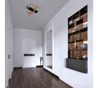 Briloner Plafoniera LED 3775015 quadrata a 1 luce con legno Briloner