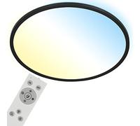 BRILONER - Plafoniera LED CCT, plafoniera LED con retroilluminazione, dimmerabile, telecomando, lampadario per camera da letto, lampadario per cucina, lampadario per soggiorno, 480x30mm