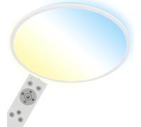 Briloner - Plafoniera LED CCT, plafoniera LED retroilluminata, ultra piatta, dimmerabile, telecomando, bianco caldo, bianco neutro, bianco freddo, 480x30mm