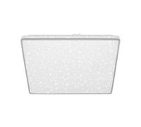 BRILONER - Plafoniera LED con cielo stellato, plafoniera LED decorazione a stella, effetto retroilluminato, piatto, luce bianca neutra, 370x370x50 mm, cromo opaco
