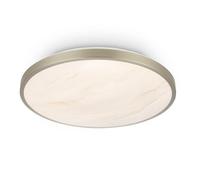 BRILONER - Plafoniera LED con design alabastro, luce bianco caldo, cornice decorativa, lampada per zona giorno, plafoniera camera da letto, plafoniere, lampadario, 33 x 6 cm, nickel opaco