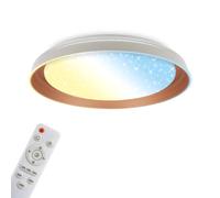 BRILONER - Plafoniera LED con effetto cielo stellato, 24 W e 2600 lm, CCT, dimmerabile, telecomando, lampada per zona giorno, plafoniera camera da letto, 43 x 8 cm, grigio caldo coffee