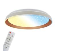 BRILONER - Plafoniera LED con effetto cielo stellato, 48 W e 5200 lm, CCT, dimmerabile, telecomando, lampada per zona giorno, plafoniera camera da letto, 51 x 7,5 cm, grigio caldo coffee