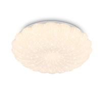 BRILONER - Plafoniera LED con effetto cielo stellato, luce bianco caldo, elegante bordo ondulato, lampada per zona giorno, plafoniera camera da letto, plafoniere, lampadario, 38,5 x 8,5 cm, bianco