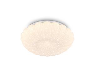 BRILONER - Plafoniera LED con effetto cielo stellato, luce bianco caldo, elegante bordo ondulato, lampada per zona giorno, plafoniera camera da letto, plafoniere, lampadario, 28,5 x 7,5 cm, bianco