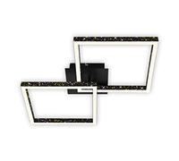 BRILONER - Plafoniera LED con effetto glitter, plafoniera LED dimmerabile, luce bianca calda orientabile, cornice LED, nero