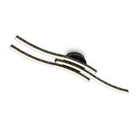 BRILONER - Plafoniera LED con effetto glitter, temperatura di colore bianco caldo, plafoniera curva LED, lampada da soggiorno LED, nero, 805x150x100 mm