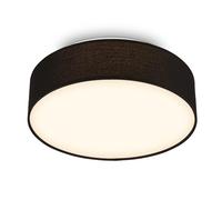 BRILONER - Plafoniera LED con paralume in tessuto, 16W e 1800lm, luce bianco caldo, plafoniera camera da letto, plafoniere, lampadario, illuminazione soggiorno, 30 x 10,5 cm, Nero