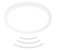 Briloner - Plafoniera LED con rilevatore di movimento IP44 portata 3m, colore luce bianca neutra, piatto, rilevamento a 120 gradi, plafoniera LED, pannello LED, 42x3 cm, bianco