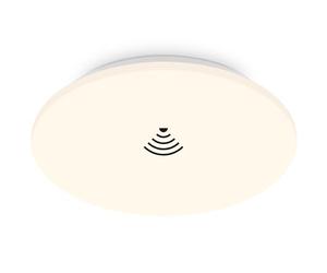 BRILONER - Plafoniera LED con rilevatore di movimento, luce bianca calda, plafoniera LED, lampada soggiorno, lampada sala da pranzo, lampada cucina, camera dei bambini, 350x60 mm (DxH) bianco