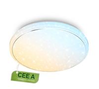 BRILONER - Plafoniera LED con telecomando, dimmerabile, luce notturna, da bianco caldo a freddo, lampada soffitto, plafoniera, lampadario, 48 x 8 cm, bianco