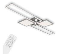 Briloner - Plafoniera LED dimmerabile con telecomando, luce media, orientabile, bianco caldo, bianco neutro, bianco freddo, alluminio spazzolato, 1200x425x75mm (LxWxH)