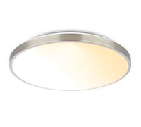 BRILONER - Plafoniera LED, dimmerabile, paralume decorativo, da bianco caldo a bianco neutro, lampada soffitto, plafoniera soffitto, plafoniere da soffitto, 38 x 6,5 cm, nichel opaco