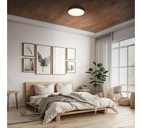 Briloner Plafoniera LED Duck, nera, Ø 38 cm, tessuto, 3000 K Briloner