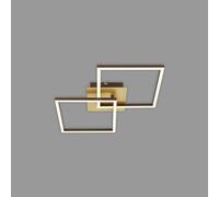 BRILONER - Plafoniera LED Soffitto Dimmerabile, Lampadario LED Girevole, Lampadario Cucina, Lampadario camera da letto, 22 Watt, 2200 lumen, 3000 Kelvin, Luce bianca calda, Color Oro, 620x368x73mm