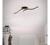 BRILONER Leuchten - Plafoniera LED, plafoniera, doppio faretto, 12 watt, 960 lumen, 3.000 Kelvin, legno-nero, 555x120x72mm (LxWxH)