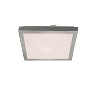 Briloner - Plafoniera LED, Lampada da Soffitto con Effetto Retroilluminato, 12 Watt, 1200 Lumen, 3000 Kelvin, Bianco/Nickel, 27 x 27 cm