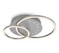 BRILONER - Plafoniera LED, luce bianca calda, lampada LED color alluminio, lampada da salotto da 24W con funzione di memoria, 400x300x75 mm (LxPxH)