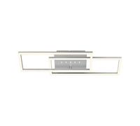 BRILONER - Plafoniera LED, luce bianca calda, plafoniera orientabile, lampada LED color alluminio, lampada da salotto da 28W con funzione di memoria, 560x180x75 mm (LxLxA)