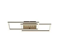 BRILONER - Plafoniera LED, luce bianca calda, plafoniera orientabile, lampada LED marrone-oro, lampada da salotto da 28W con funzione di memoria, 560x180x75 mm (LxLxH)
