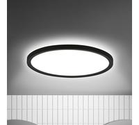 Briloner Plafoniera LED Move Sensor, nero, Ø 29 cm, IP44, 4000K Briloner