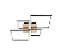 BRILONER - Plafoniera LED Soffitto Orientabile, Lampada LED da Soffitto Dimmerabile, Plafoniera Soffitto 48 Watt, Lampadario LED, 4.000 Lumen, 3.000 Kelvin, Legno Nero, 750x470x73 mm (LxWxH)