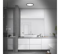 Briloner Plafoniera LED per il bagno Slim Drip, nero, Ø 29 cm, IP44 Briloner