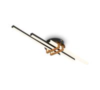 BRILONER - Plafoniera LED, profili angolari, lampada soffitto, plafoniera camera da letto, plafoniere, lampadario, 78,5x16x7,5 cm, legno nero